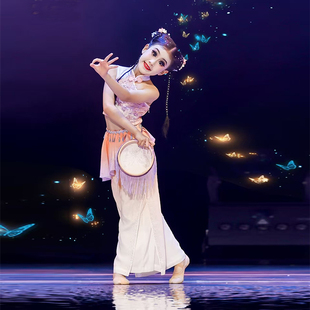 春嬉钱鼓舞蹈服岭南胶州秧歌艺考道具古典舞澜水见月圆儿童演出服