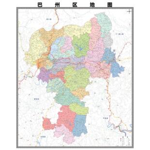 巴州区区域县市地图街道分布地区区域图办公室贴图挂图
