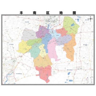 丰南区区域县市地图街道分布地区区域图办公室贴图挂图