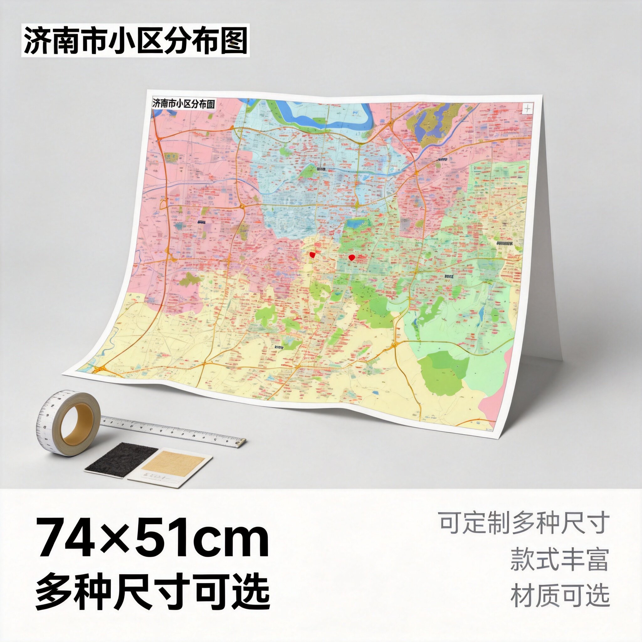 定制地图制作打印影像图电子办公现代装饰画