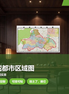 成都市 现代简约装饰画 办公室挂画 定制地图挂图
