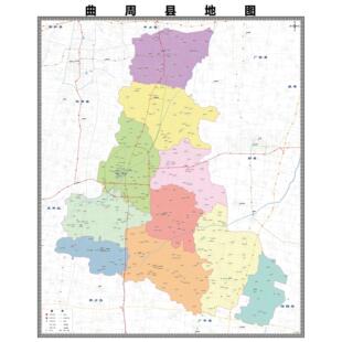 曲周县区域县市地图街道分布地区区域图办公室贴图挂图