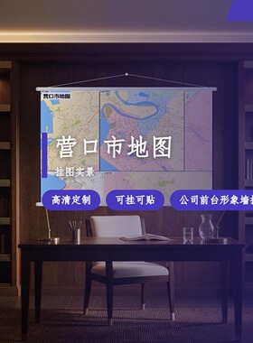 营口市 现代简约装饰画 办公室挂画 定制地图挂图