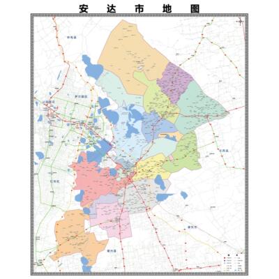 安达市区域县市地图街道分布地区区域图办公室贴图挂图