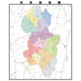 乐安县区域县市地图街道分布地区区域图办公室贴图挂图