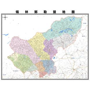 锡林郭勒盟区域县市地图街道分布地区区域图办公室贴图挂图