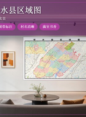 邻水县区域图 现代简约装饰画 办公室挂画 定制地图挂图