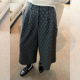 两个版 金苏一 本 韩版 高腰显瘦小个子阔腿裤 波点毛呢休闲裤 冬季