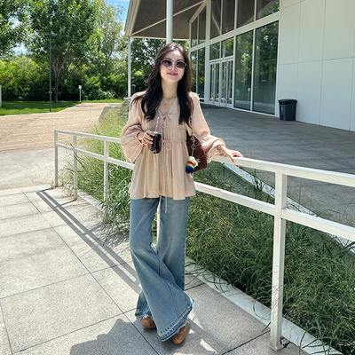 小众气质长袖系带衬衫