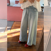 薄款 高腰显瘦小个子直筒休闲裤 九分牛仔裤 韩版 潮 2025夏季 金苏一