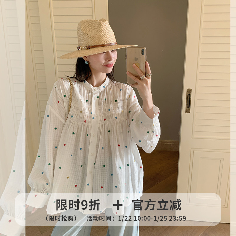 金苏一 1.22号10点九折上新 彩色波点打缆衬衫,女装/女士精品,衬衫,淘宝优惠券,粉丝福利购,淘宝优惠卷