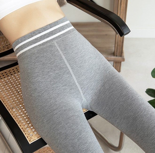 3D提臀袜生态棉瑜伽裤条纹加绒加厚打底裤踩脚秋冬一体裤女保暖裤