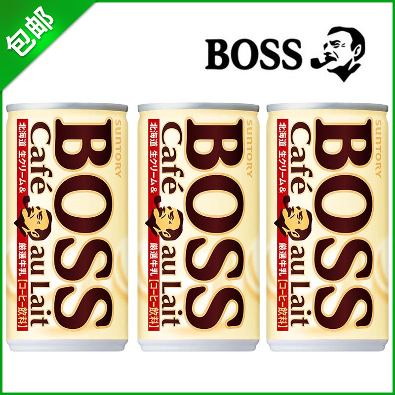 现货日本进口三得利BOSS老板牛奶咖啡北海道乳奶香味拿铁饮料185g