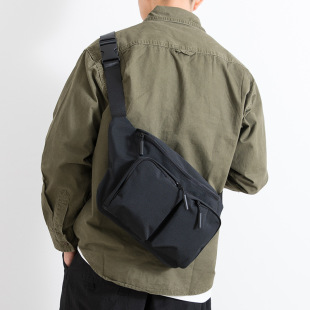 男女帆布斜挎包运动时尚 风大容量胸包简约骑行包 单肩包多功能工装