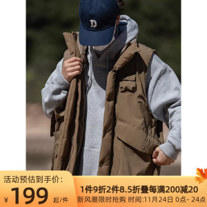 山系工装秋冬无袖棉服男女款日系机能多口袋立领马甲外套中性风