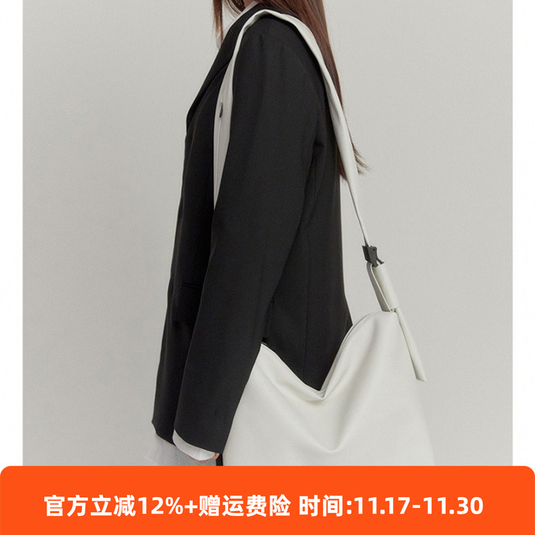 鹿森|中性韩版斜挎包简约设计潮款小众男单肩包女学生包软皮包