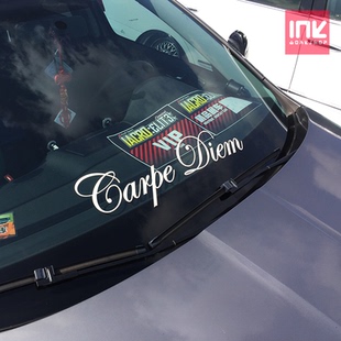 INK墨汁车贴及时行乐CarpeDiem潮流改装 车挡风玻璃反光贴纸