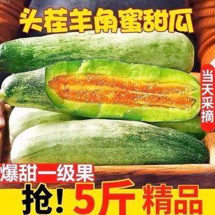 冰淇淋新鲜老式羊角蜜甜瓜清热去火的水果当季脆甜蜜瓜整箱爆甜5J