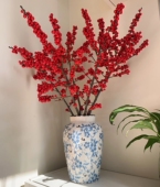 顺丰快递 北美冬青鲜切花真花水培红果枝宵花瓶乔迁支持一件代发