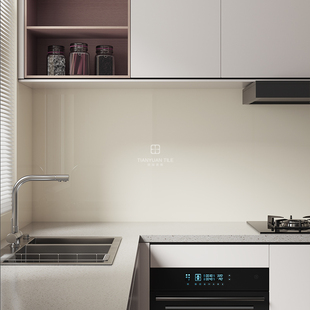 厨房纯白色墙面砖 简约亮光地砖800x800 奶油白纯色抛釉砖瓷砖