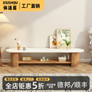 北欧简约实木茶几电视柜组合客厅家用2025新款 原木奶油风电视机柜