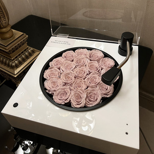 520告白永生花留声机蓝牙音响真花玫瑰送女友生日闺蜜结婚礼物
