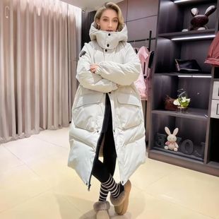 贵妃专属韩版冬款时尚休闲减龄显瘦百搭工装连帽长款棉服外套2538