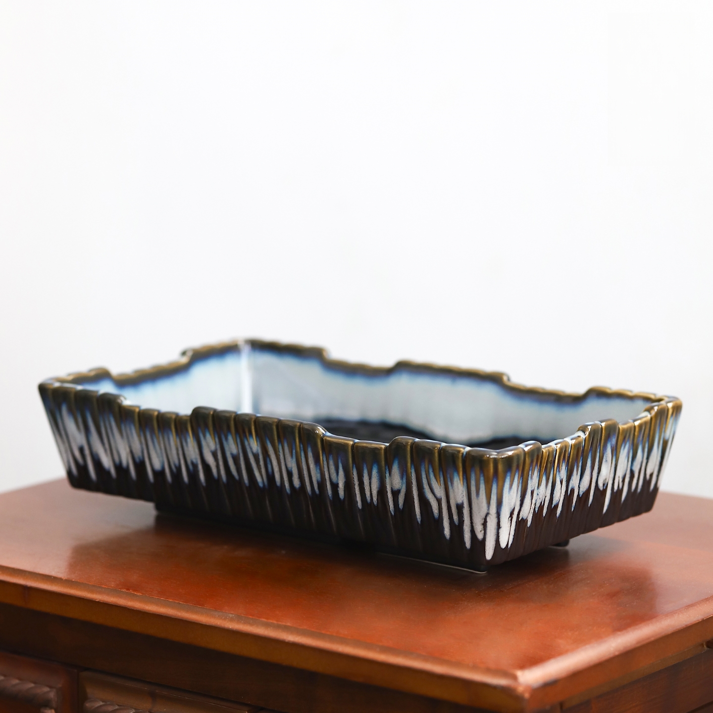 日式小原流不规则陶瓷花盆