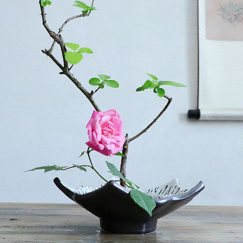 不规则禅意中式风桌面花艺摆件