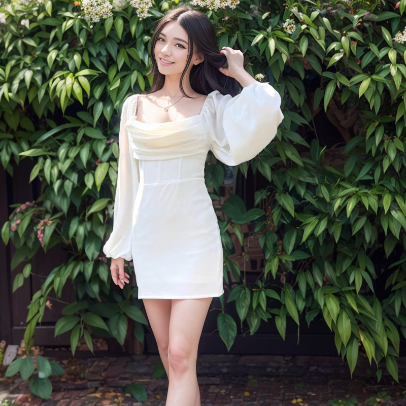 领证小白裙日常裙子登记情侣装轻婚纱订婚礼服平时可穿法式连衣裙