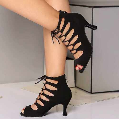 2026专业拉丁舞鞋女式成人中高跟现代爵士舞蹈鞋子软底Salsa舞鞋