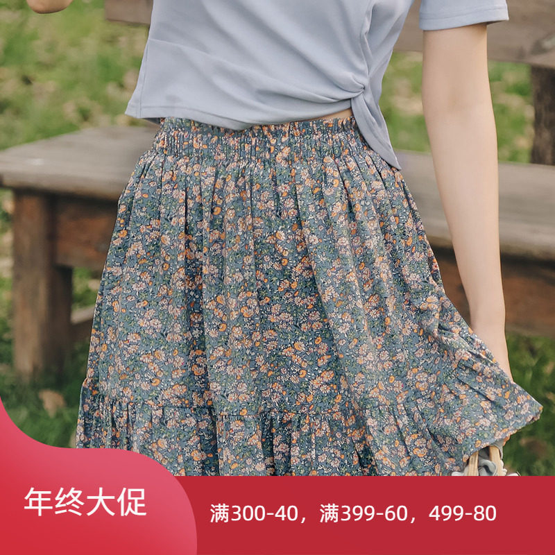 碎花雪纺半身裙2020年夏季新款女装a字高腰复古森系油画风短裙子在类目 女装/女士精品, 半身裙中 - 来自Buy2taobao.com提供专业的淘宝代购服务