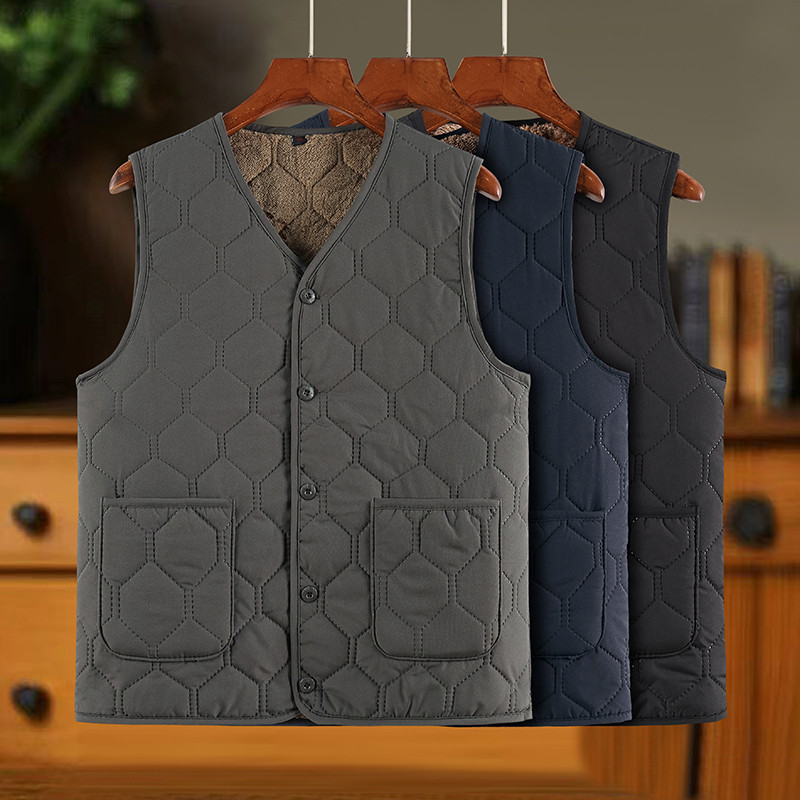 秋冬驼绒马甲男士加绒加厚保暖背心爸爸冬季中老年人防风坎肩马夹,男装,常规马甲,淘宝优惠券,粉丝福利购,淘宝优惠卷