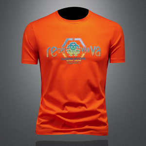 2025夏季新款丝光棉短袖t恤男士潮流休闲圆领半袖上衣 26051 P80图片