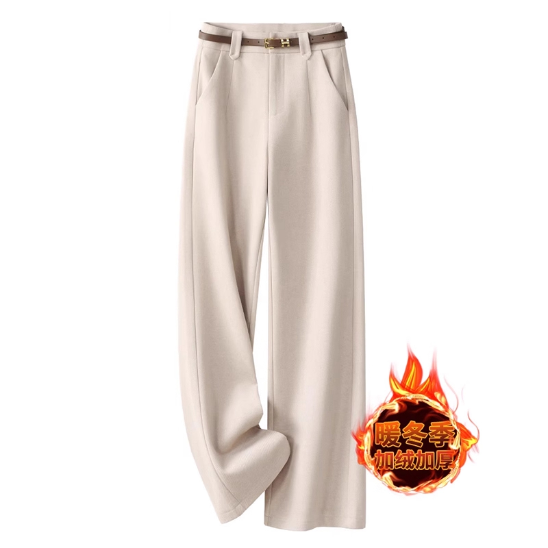 窄版阔腿毛呢裤女2025年秋冬新款