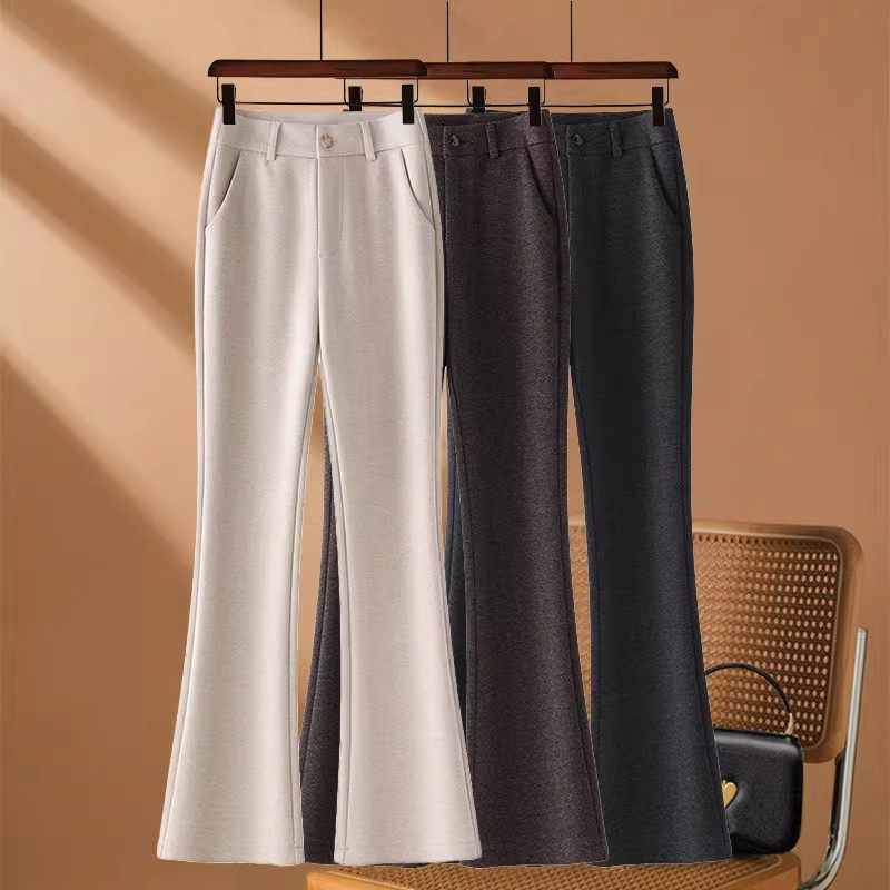 人字纹高级感羊绒呢子微喇裤女2026春季新款高腰显瘦羊毛呢马蹄裤,女装/女士精品,大码裤装,淘宝优惠券,粉丝福利购,淘宝优惠卷