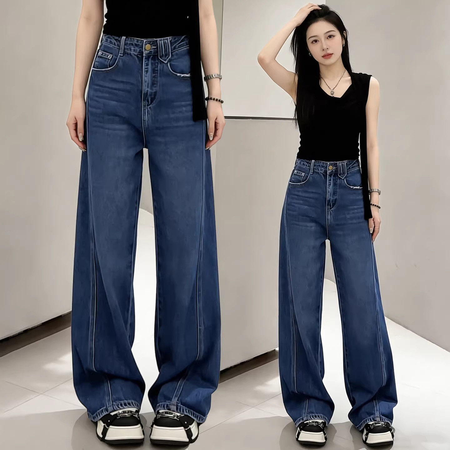 牛仔裤女2026新款加绒裤子春秋梨型身材粗腿宽胯长裤季宽松阔腿裤,女装/女士精品,大码裤装,淘宝优惠券,粉丝福利购,淘宝优惠卷