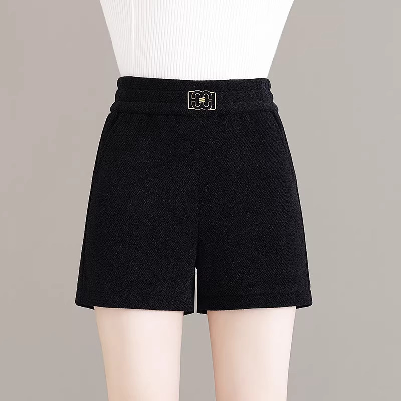 毛呢短裤女2026春季厚款松紧高腰显瘦百搭阔腿裤A字时尚外穿靴裤,女装/女士精品,大码裤装,淘宝优惠券,粉丝福利购,淘宝优惠卷