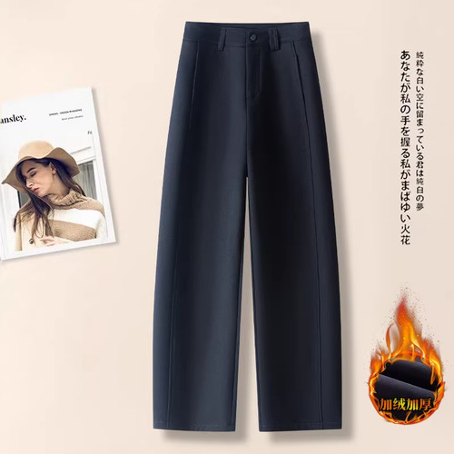 加绒加厚休闲弯刀裤女2025年