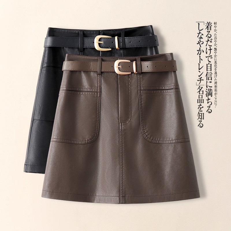 PU皮裙半身裙女秋冬2025新款爆款