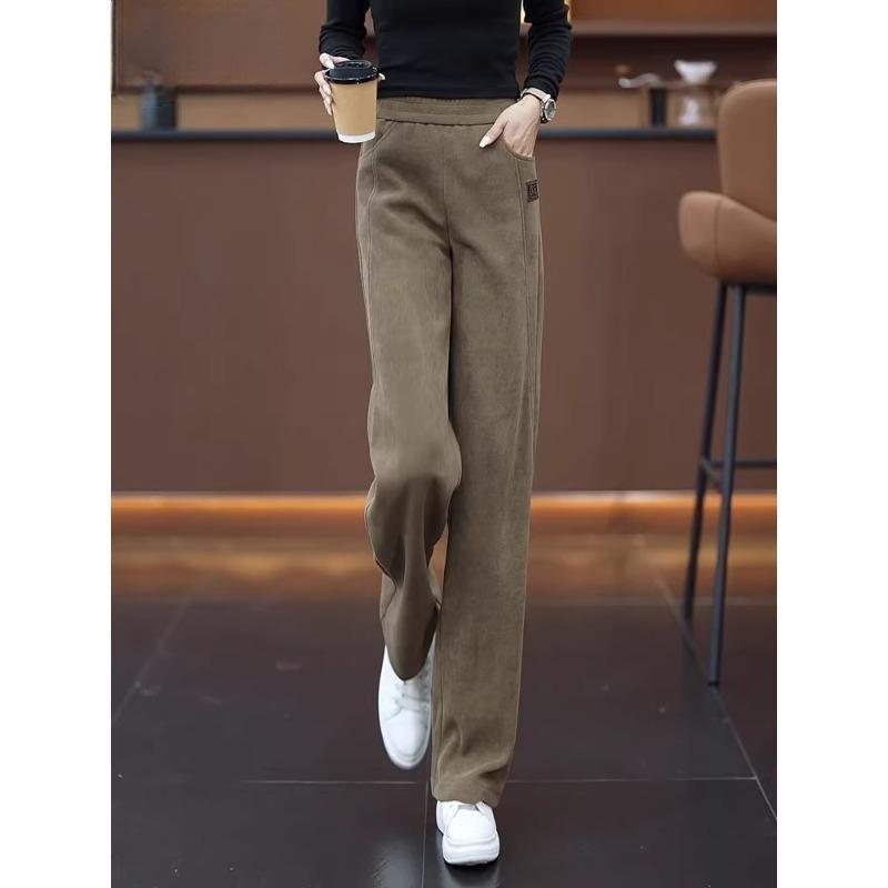 显瘦百搭窄版休闲直筒裤女