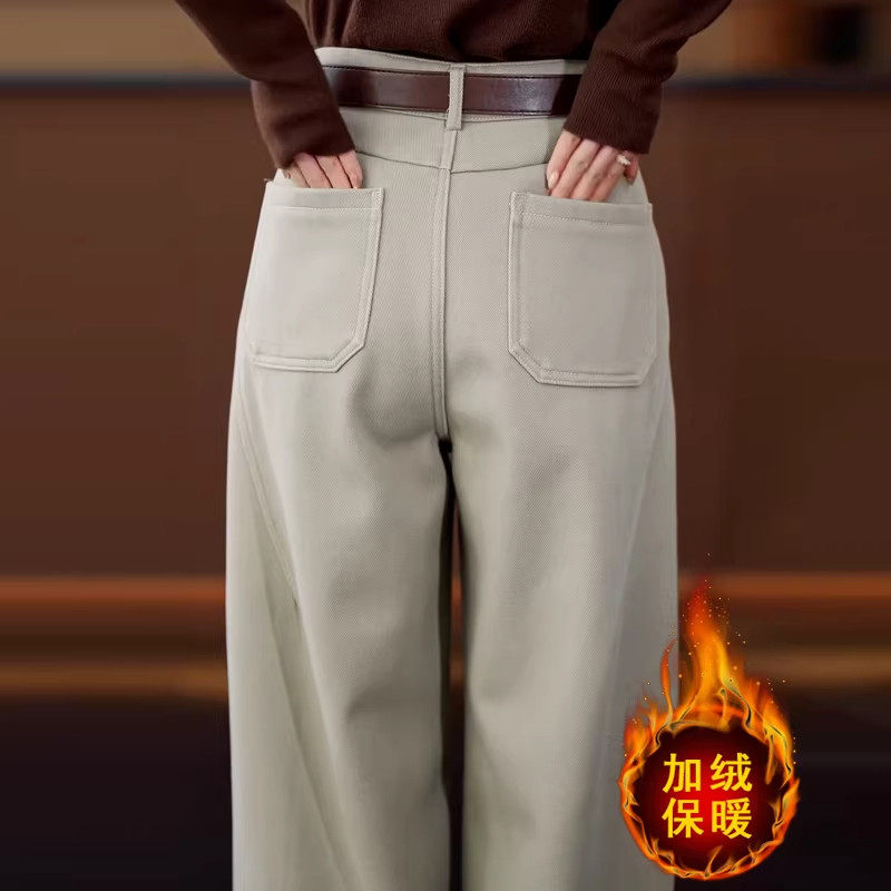 加绒弯刀牛仔裤女冬季2025新款高腰显瘦直筒长裤加厚窄版阔腿裤子,女装/女士精品,大码裤装,淘宝优惠券,粉丝福利购,淘宝优惠卷
