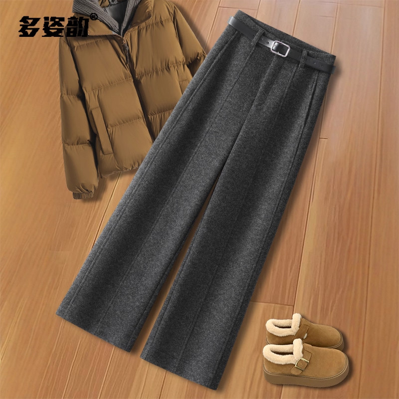 羊绒阔腿休闲裤女秋冬2025新款