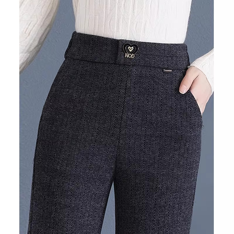 深灰色毛呢直筒微喇裤子女秋冬款加绒加厚中年妈妈休闲喇叭裤长裤,女装/女士精品,大码裤装,淘宝优惠券,粉丝福利购,淘宝优惠卷