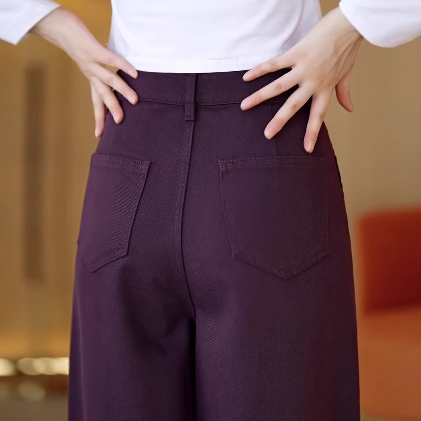 紫色弯刀牛仔裤子女2025新款春秋加绒加厚高腰宽松直筒垂感阔腿裤,女装/女士精品,大码裤装,淘宝优惠券,粉丝福利购,淘宝优惠卷