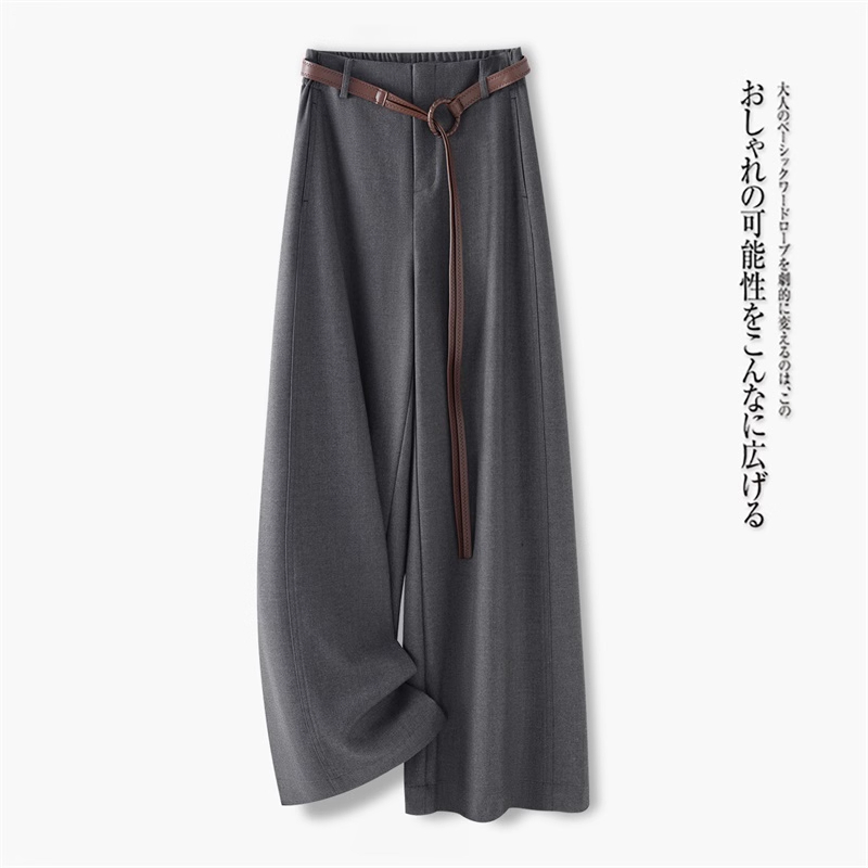 高级感灰色西装阔腿裤女秋季2025