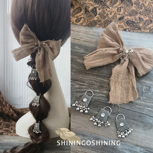 choker尼泊尔头饰蝴蝶结脏辫发扣蒙古风头饰印第安部落发饰民族