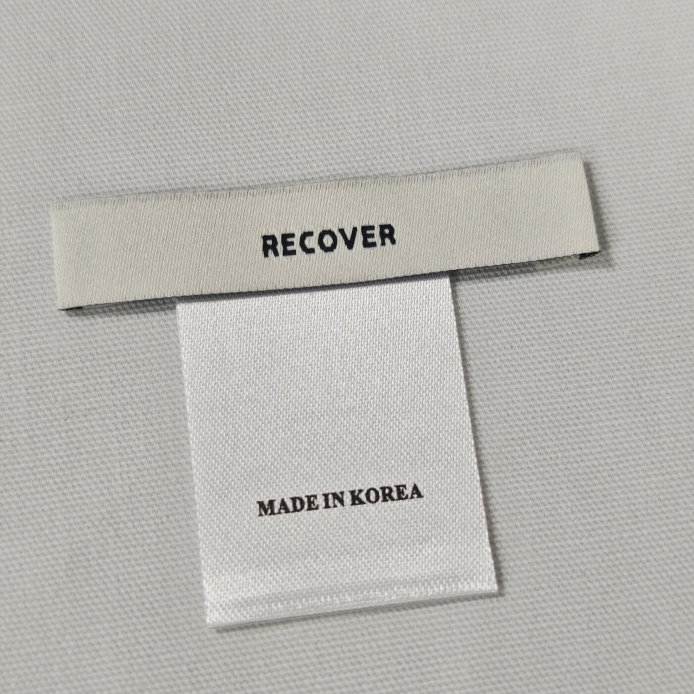 RECOVER 韩国服装领标洗水标现货双锦高密度织唛柔软侧标布标定制