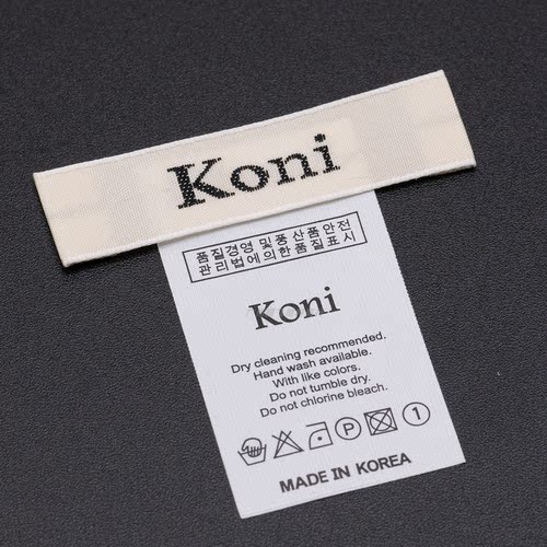 Koni韩国领标现货 服装商标 衣服布标签 木梭机缎面织唛 亲肤柔软