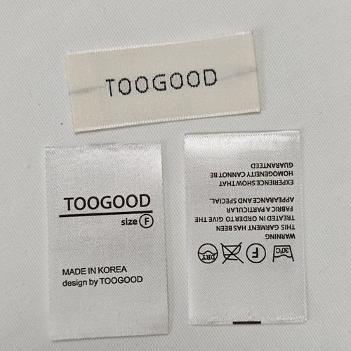 TOOGOOD领标洗水标现货 韩国服装商标 侧标缎面织唛 布标订制设计